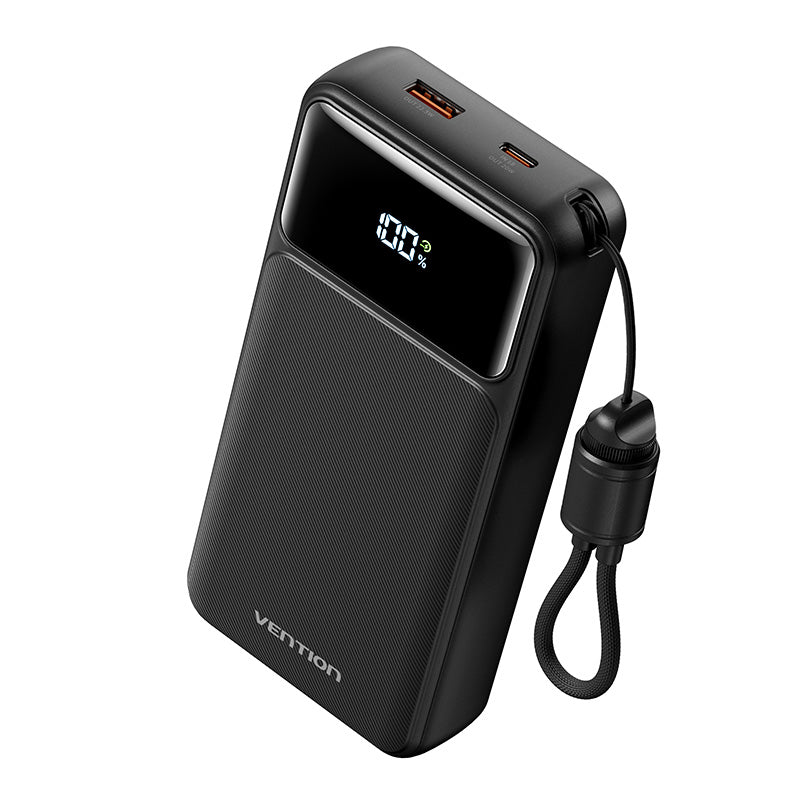 Vention 20000mAh Power Bank (USB-C + USB-A) with Built-in Cable 22.5W