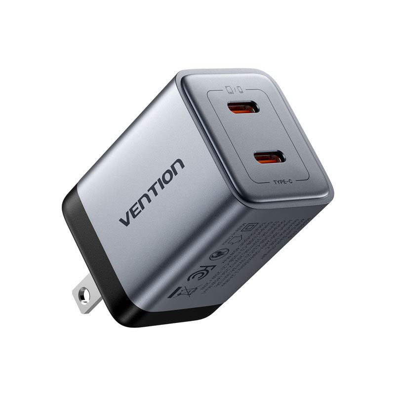 <tc>Vention</tc> 2-Port USB (C + C) GaN Ladegerät (45W/45W) US-Stecker Grau
