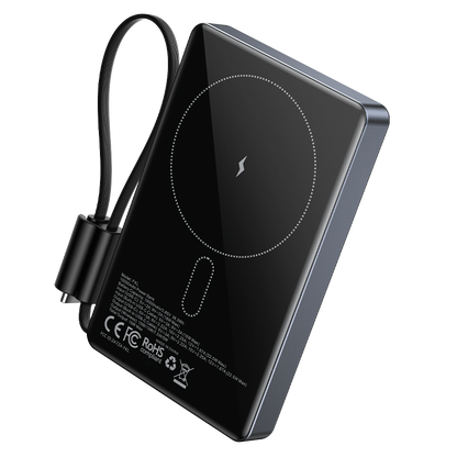 Vention Ultra-Vention Slim 10000mAh Magnetic Wireless Power Bank (USB-C + USB-C) 15W Gray TFT Display Type