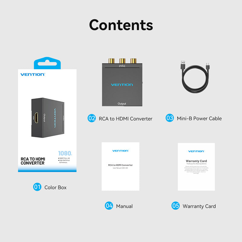 Vention RCA to HDMI™ Converter Black Metal Type