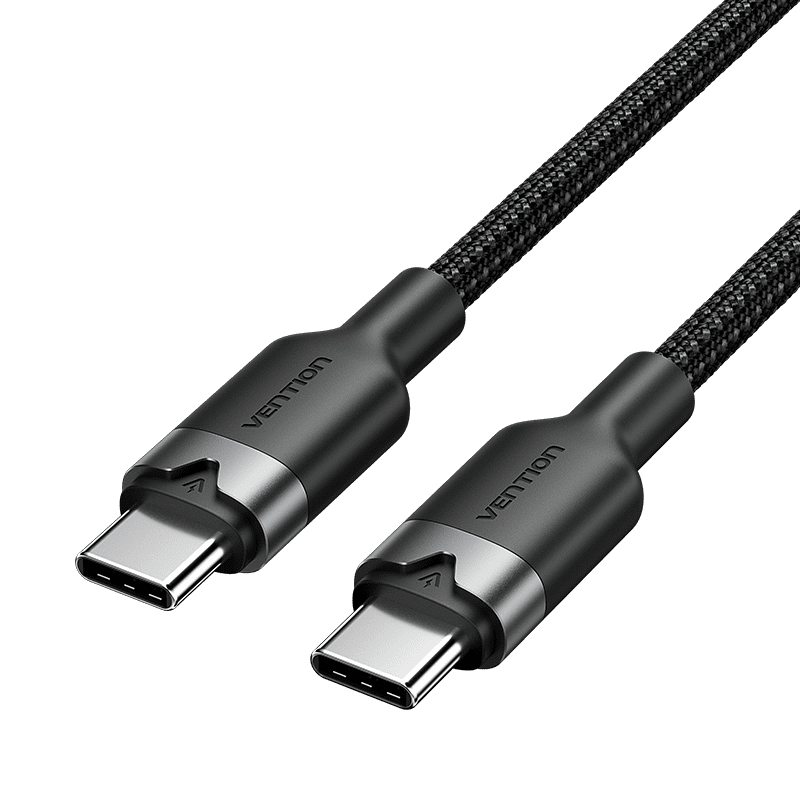 USB 2.0 Type-C Male to Type-C Male 3A Cable 1M Black Aluminum Alloy Type