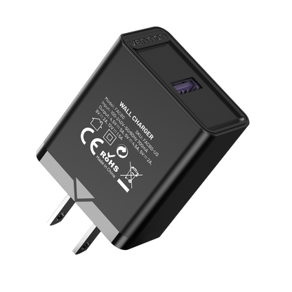 Vention 1-port USB Wall Charger(22.5W) US-Plug Black