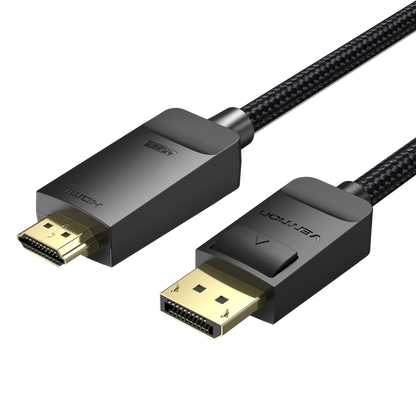Vention cotton Braided 4K DP Male to HDMI-A Male HD Cable
