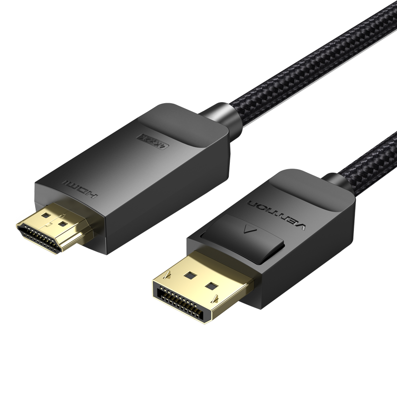 Vention cotton Braided 4K DP Male to HDMI-A Male HD Cable