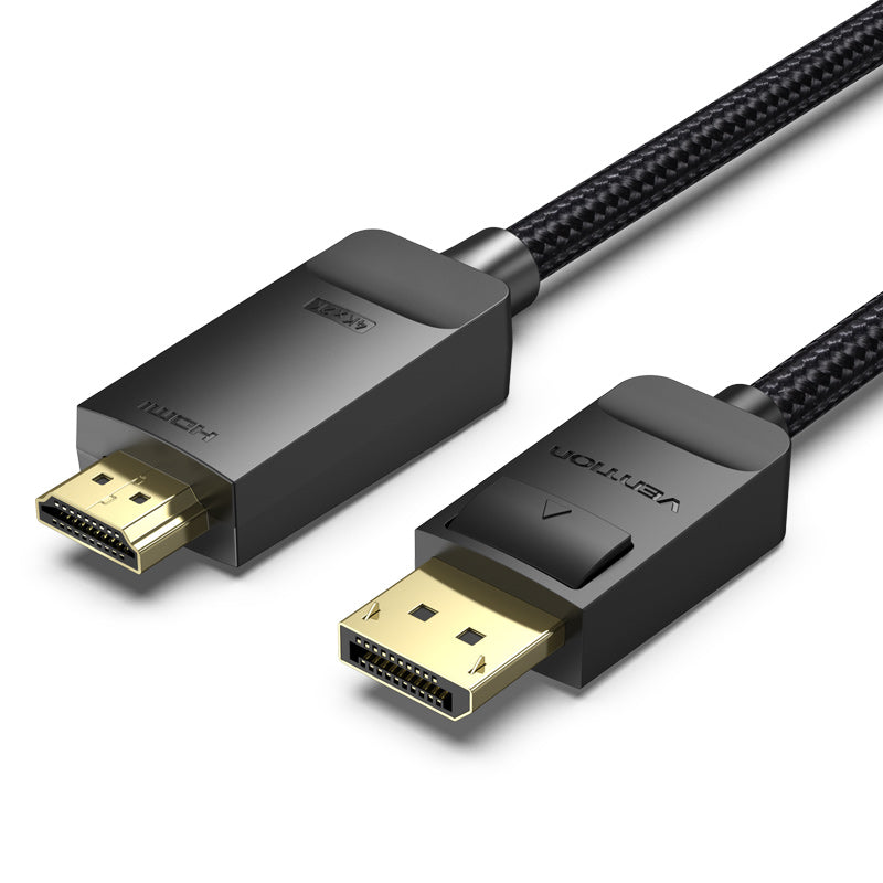 Vention cotton Braided 4K DP Male to HDMI-A Male HD Cable