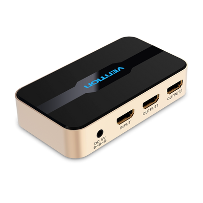 Vention 1 In 2 Out HDMI Splitter 4K@30Hz Gold Aluminum Alloy Type
