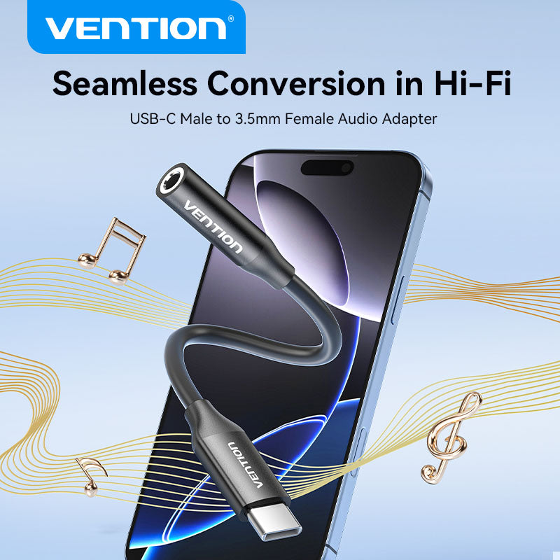 Vention USB-C Male to 3.5mm Female Audio Adapter