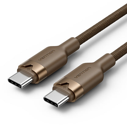 <tc>Vention</tc> Kabel USB 2.0 Tipe-C Male ke Tipe-C Male 3A Paduan Aluminium Emas Tipe