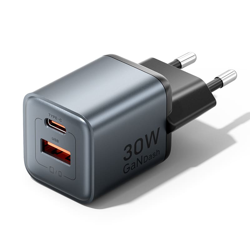 Vention 2-port USB（C+A）GAN充电器（30W/18W）EU-PLUG