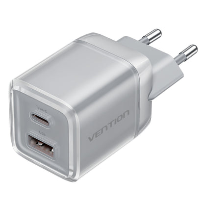 Vention 2-Port USB (C + A) GaN Charger (30W/30W) EU-Plug