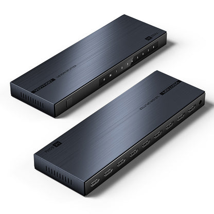 Vention 1-In &  8 Çıkışlı HDMI™ Dağıtıcı 4K@60Hz Black Alüminyum Alaşım Tipi AB Standardı