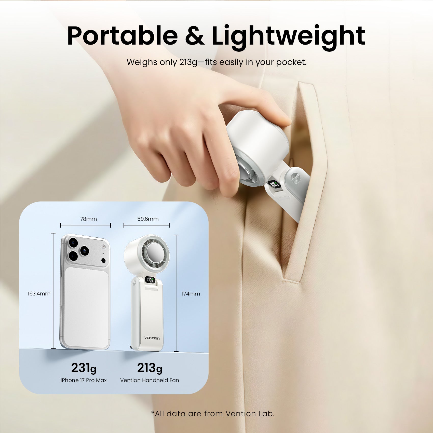 Vention Handheld Foldable High-Speed Cooling Fan