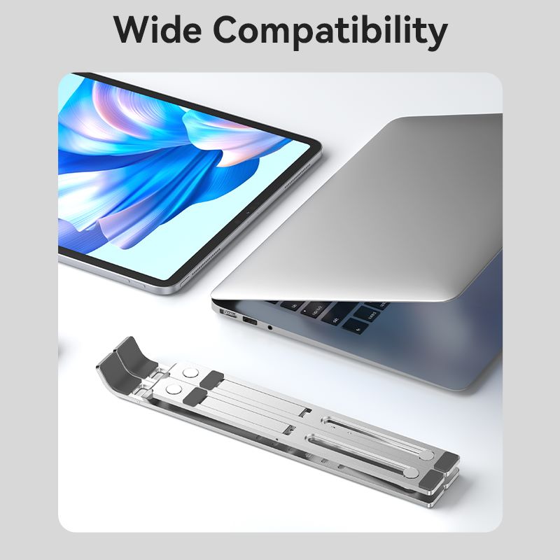 Foldable Laptop Stand Silver Aluminum Alloy Type