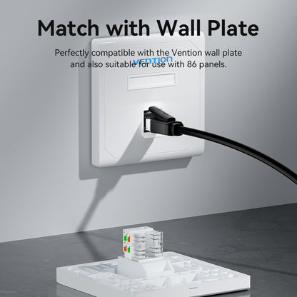 Cat6 Unshielded Keystone Jack White Plastic Type