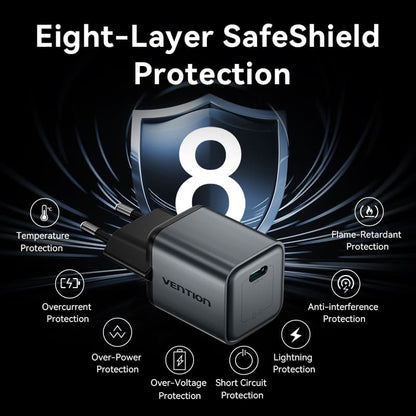 <tc>Vention</tc> Chargeur USB-C GaN 1 port 20 W, prise UE
