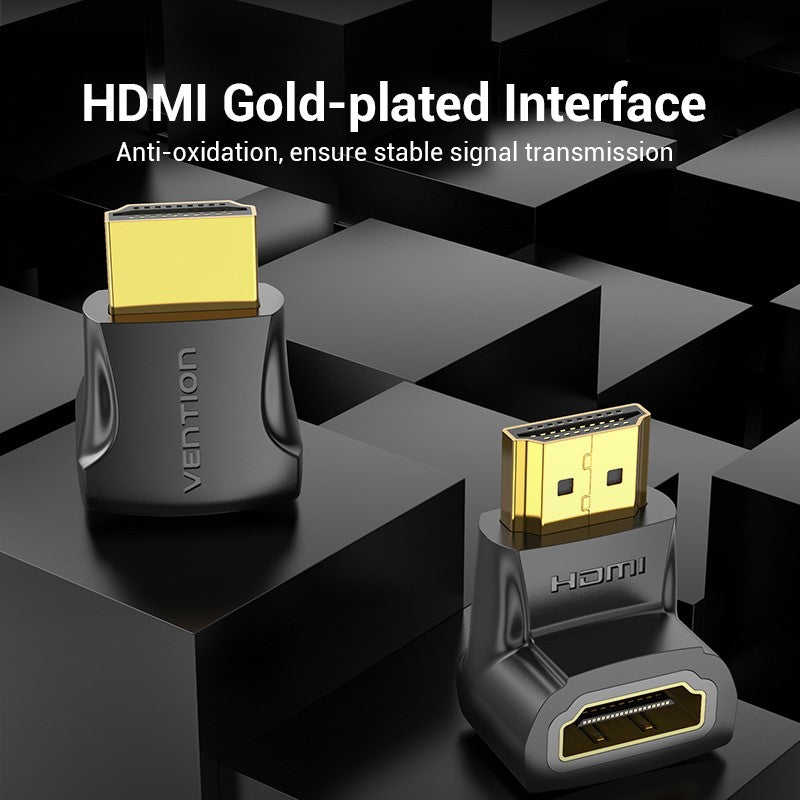 HDMI 90 Degree Male to Female Adapter Black