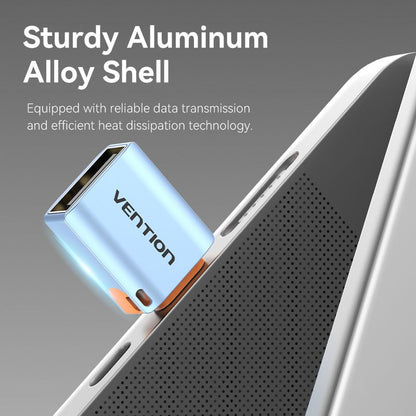 USB 3.1 Type-C Male to USB Female OTG Adapter with Lanyard Gray Aluminum Alloy Type