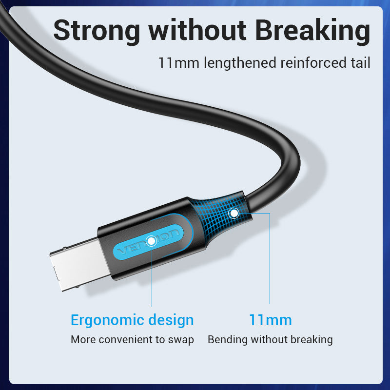 VENTION USB 2.0 TYPE-C MALE TO TO-B Câble d'imprimante mâle de type B