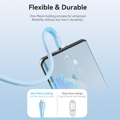 USB 2.0 Type-C Male to 2 Type-C Male 5A Cable 1.5M Blue Silicone Type