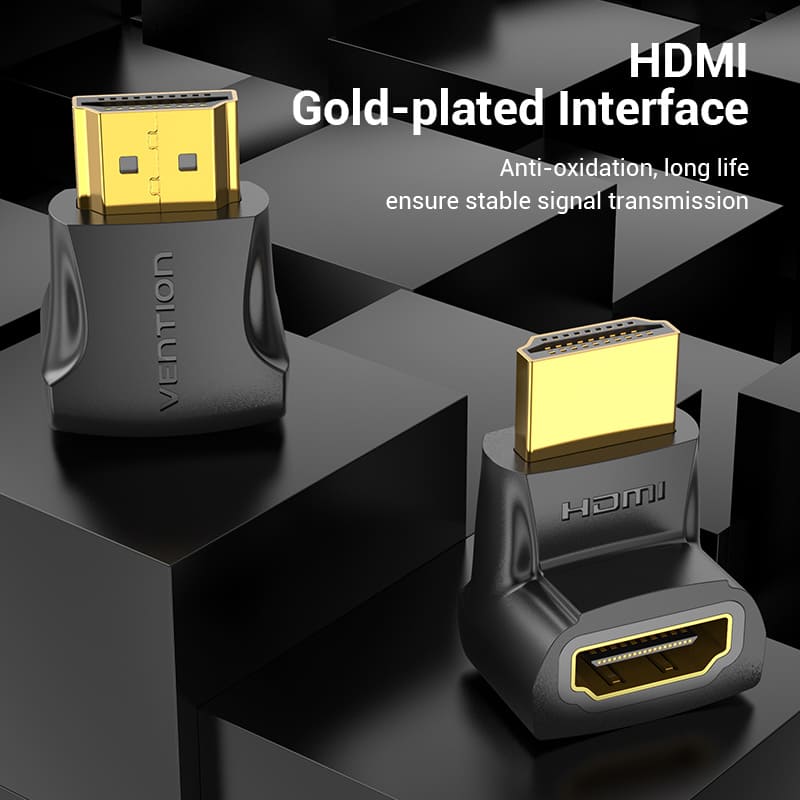 HDMI 270 Degree Male to Female Adapter Black