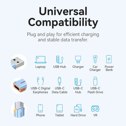 USB 3.1 Type-A Male to USB-C Female Adapter with Lanyard Gray Aluminum Alloy Type