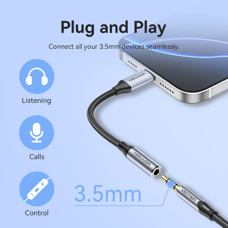 USB-C Male to 3.5mm Female Audio Adapter