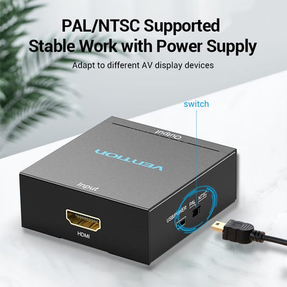 <tc>Vention</tc> Convertisseur HDMI vers RCA en métal noir