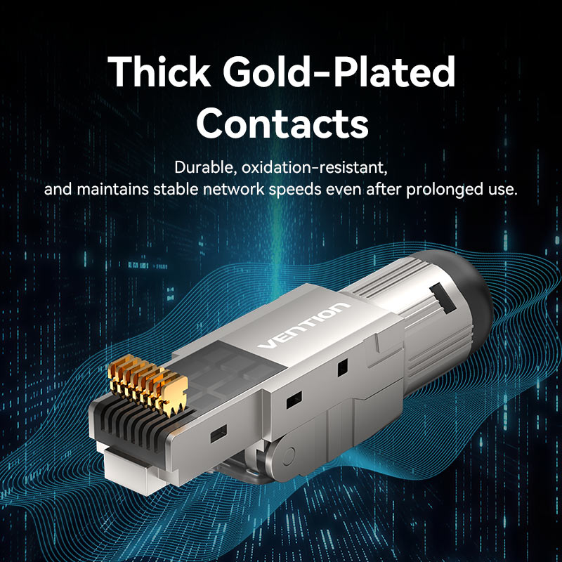 <tc>Vention</tc> Cat6A экранированный безинструментальный 8P8C RJ45 модульный штекер