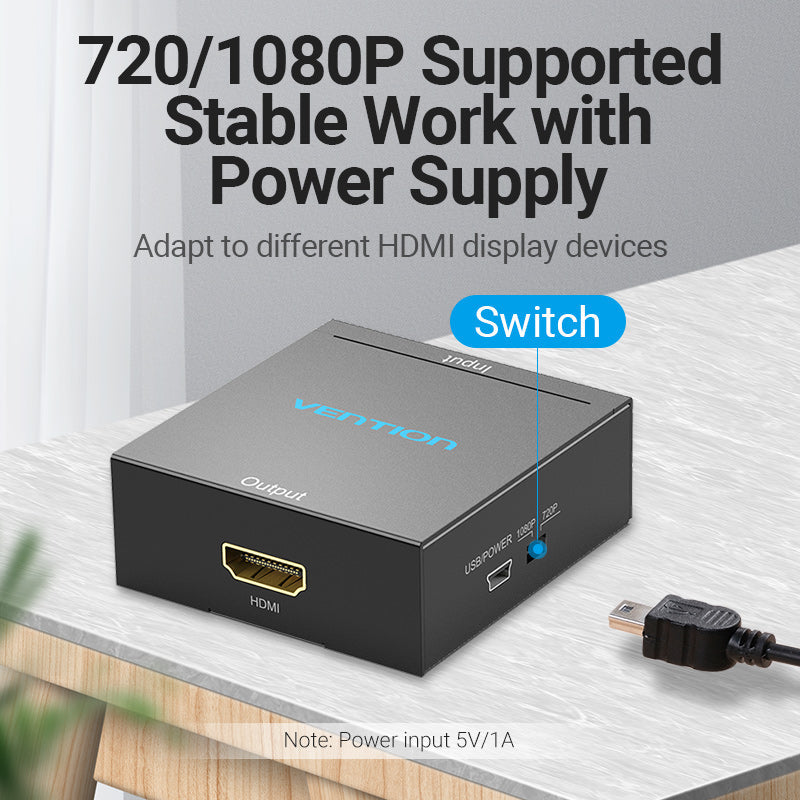 Vention RCA to HDMI™ Converter Black Metal Type