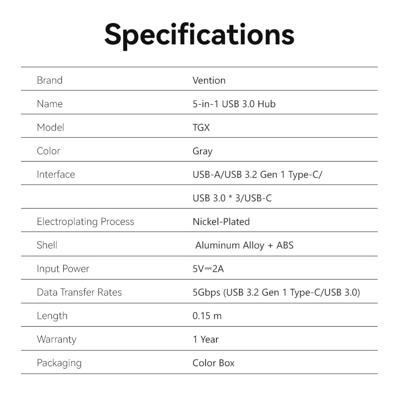 USB-A to USB 3.2 Gen 1 Type-C/USB 3.0*3/USB-C Hub