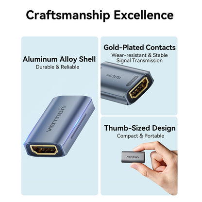HDMI Female to Female Repeater Gray Aluminum Alloy Type