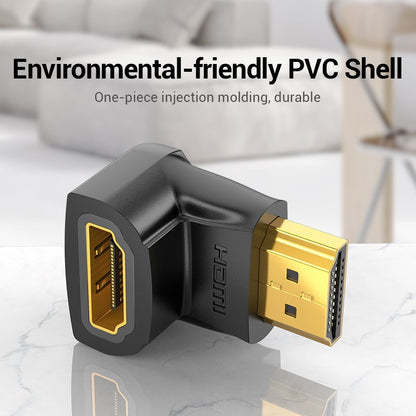 HDMI 90 Degree Male to Female Adapter Black