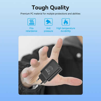 <tc>Vention</tc> 双端口 USB(A+C) 壁式充电器 (18W+20W) 欧规 黑色