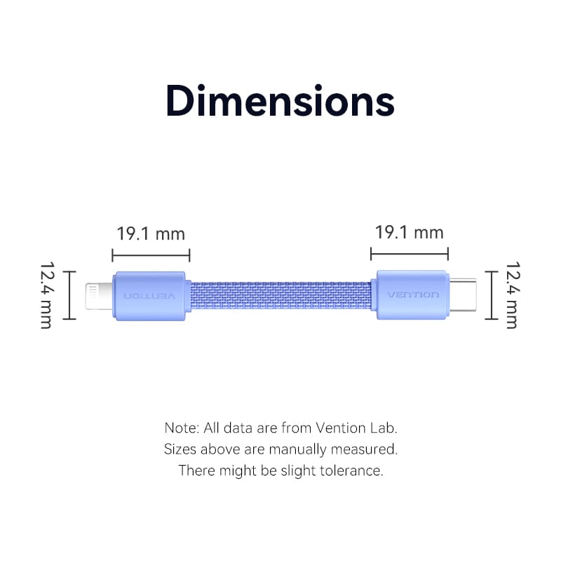 Bi-Directional Charging Cable 11CM for 5000mAh Power Bank (USB-C + Lightning) 20W  Light Indicator Display Type