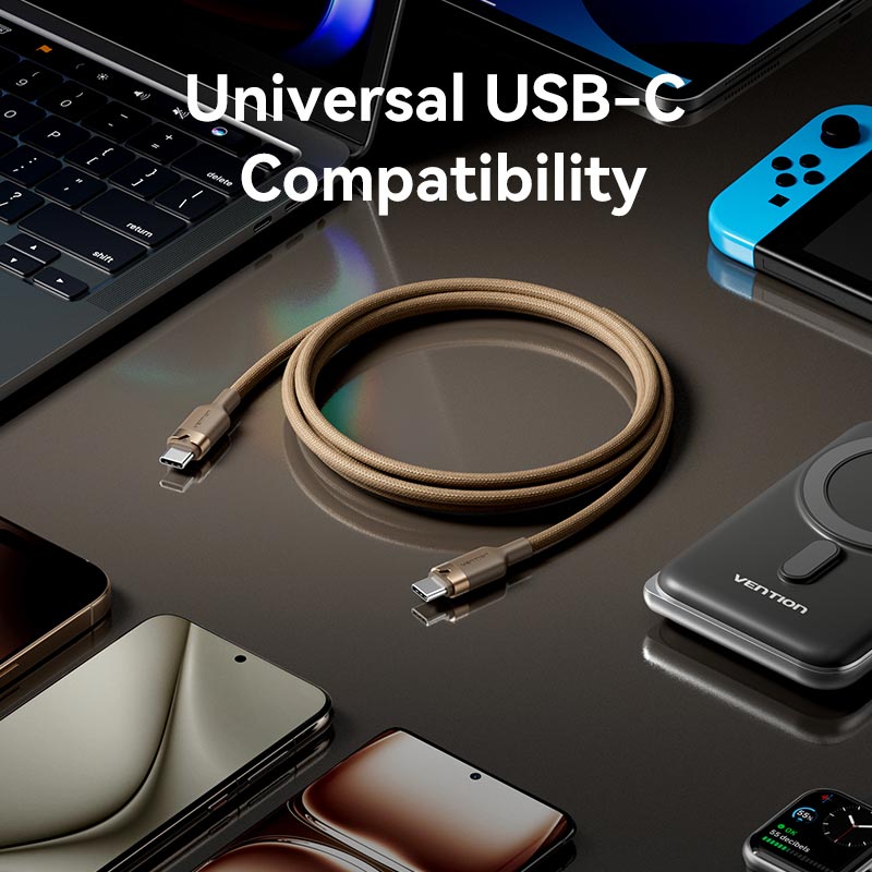 Vention USB 2.0 Type-C Male to Type-C Male 5A Cable  Aluminum Alloy Type