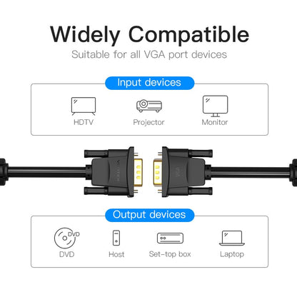 Vention VGA(3+9) Male to Male Cable 8M Black