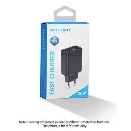 Vention 2-Port  USB(A+C) Wall Charger (18W/20W) EU-Plug