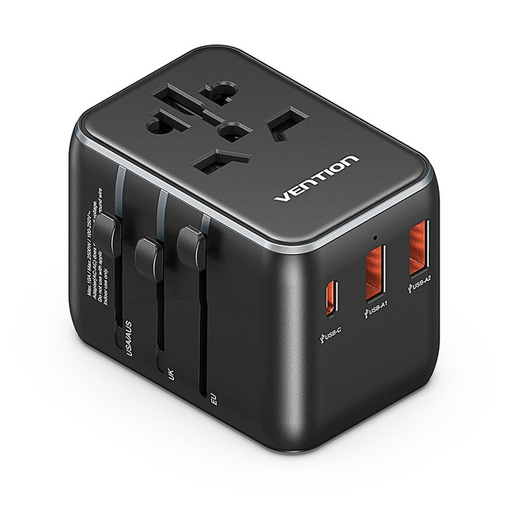 Vention 3-Port USB (C+A+A) Universal Travel Adapter (20W/18W/18W)