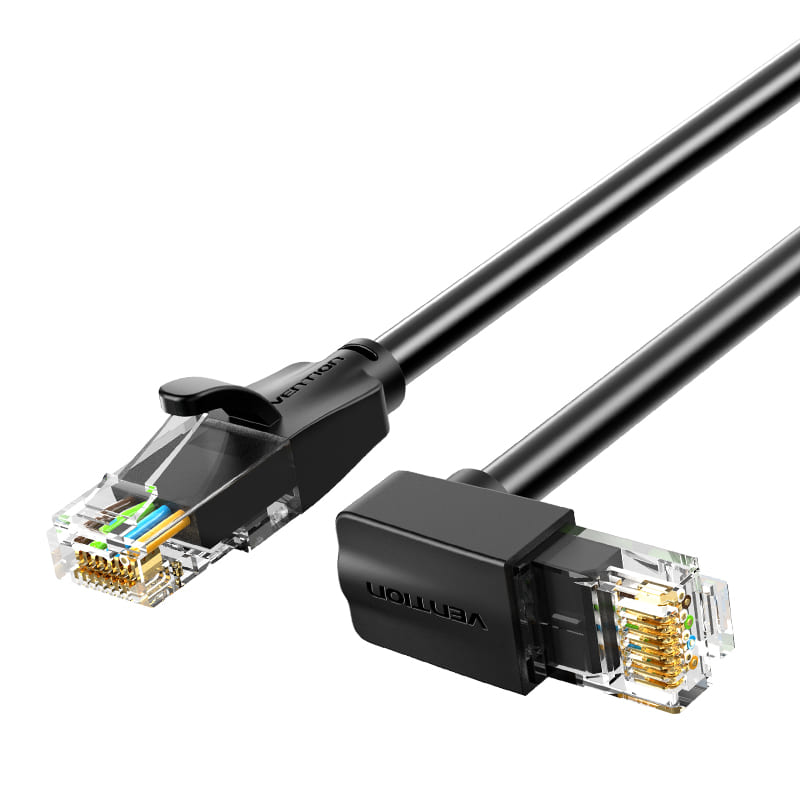 Câble de raccordement Ethernet Cat.6 UTP à angle droit vers le haut