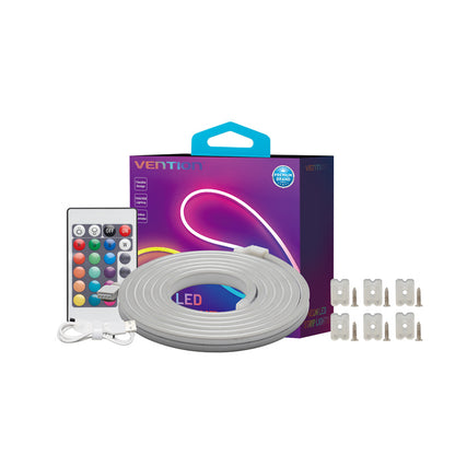Vention Silicone Neon LED Strip Lights with IR Remote and USB 5V Power Supply
