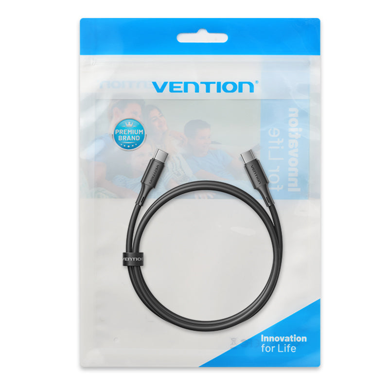Vention USB 2.0 Type-C Male to Type-C Male 3A Cable Black PVC Type