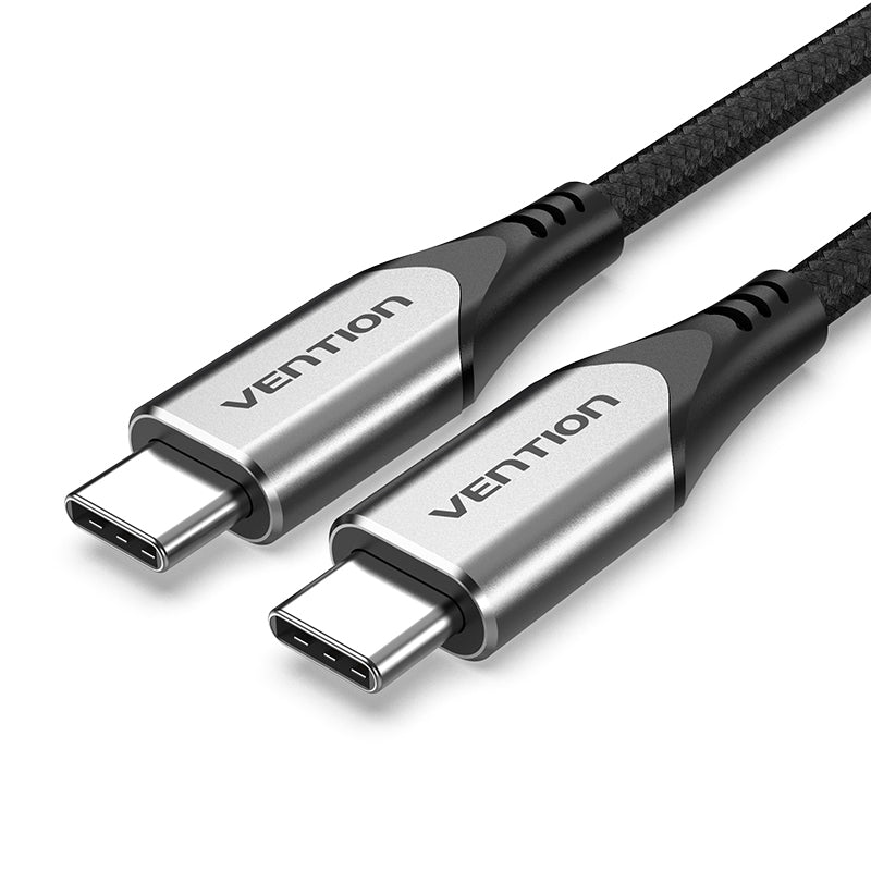 Câble USB-C vers USB-C 3.1 tressé en coton 0,5/1/1,5M Gris