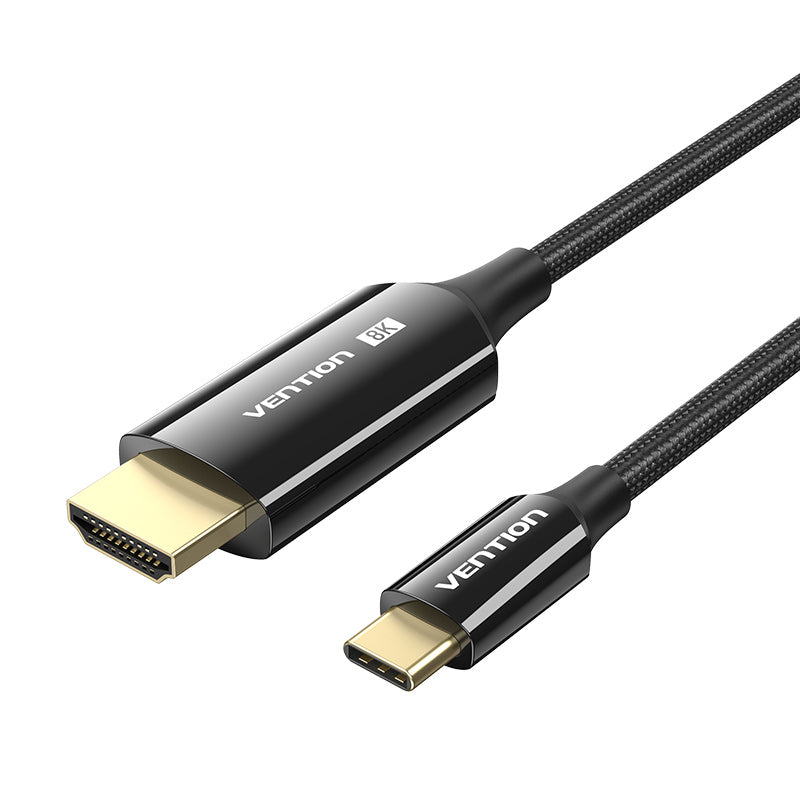 El algodón trenzó USB-C al tipo negro de la aleación del cinc del cable el 1.8M de HDMI-A 8K HD