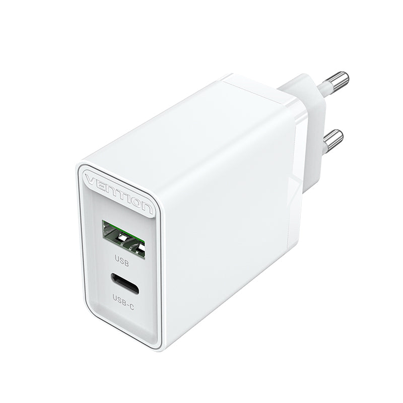 Vention 2-Port USB (A+C) настенное зарядное устройство (18 Вт/20 Вт) Eu-Plug