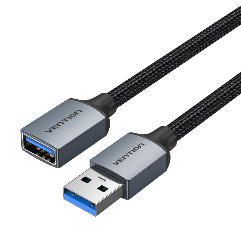 Tipo trenzado de algodón USB 3.0 A macho al tipo de aleación de aluminio gris del cable de extensión hembra el 1/2/3M