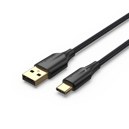 Vention Nylon Braided USB 2.0 A Male to C Male 3A Cable  LED Type