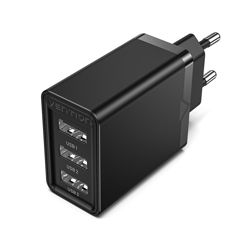 Cargador de pared USB (A+A+A) de 3 puertos (12W/12W/12W) UE