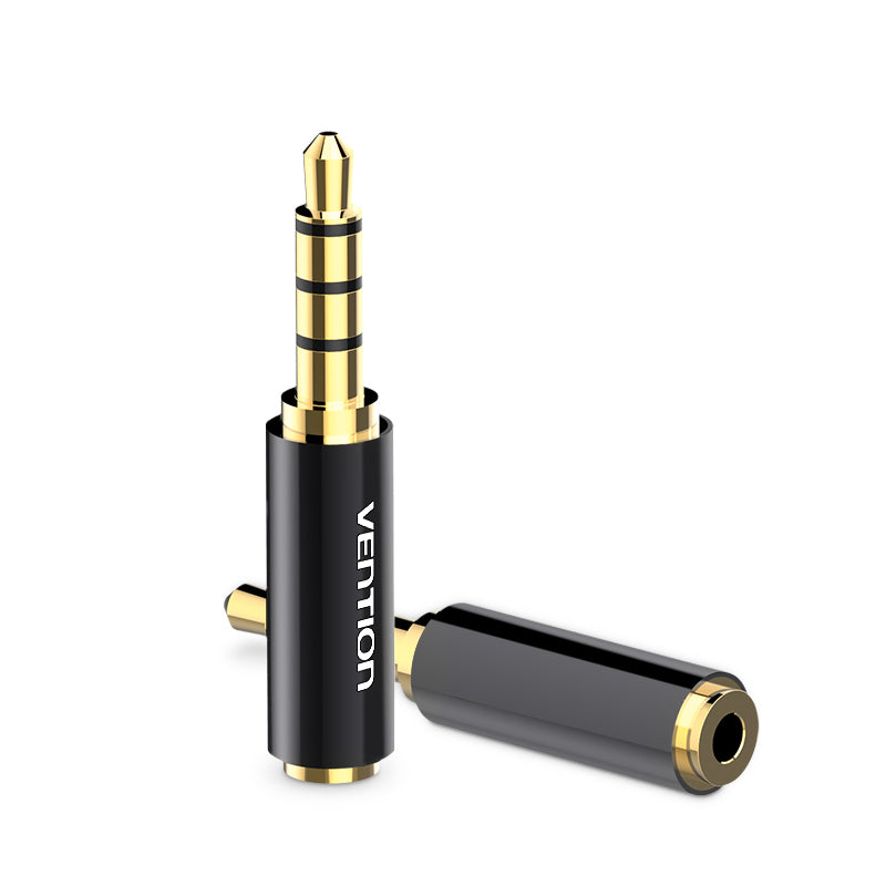 VÉENTION 3,5 mm mâle à 2,5 mm Adaptateur audio féminin Type de métal noir