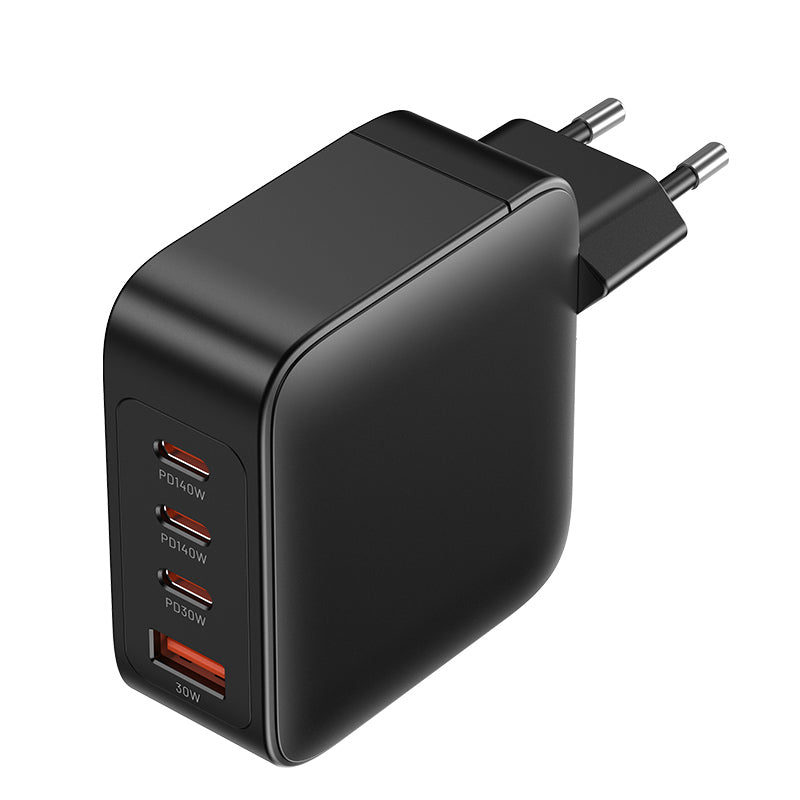 4-Port USB (C + C + C + A) GaN Charging Kit (140W/140W/30W/30W) EU/US/UK-Plug White/Black
