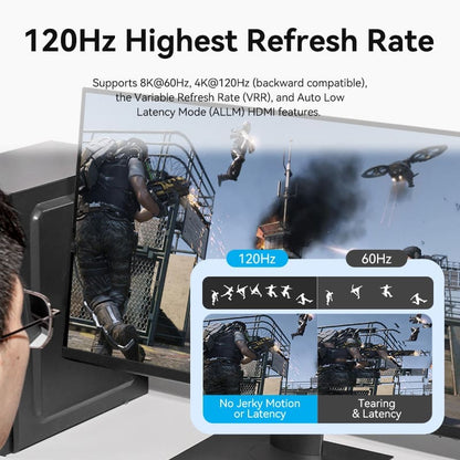 Vention 2-Port Bi-Directional 8K HDMI Switcher Gray Aluminium Alloy Type